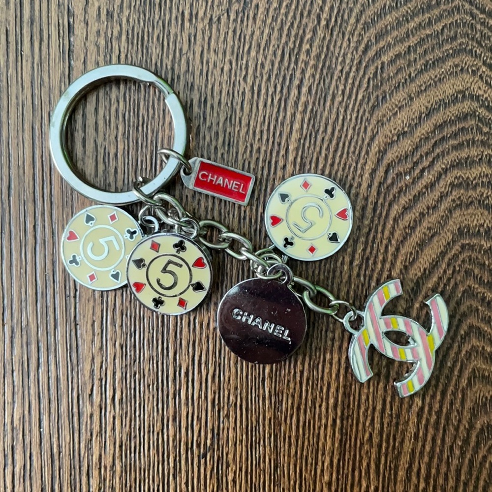 Vintage Chanel charms on keychain